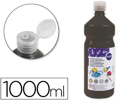 Témpera líquida Liderpapel escolar 1000ml. negro